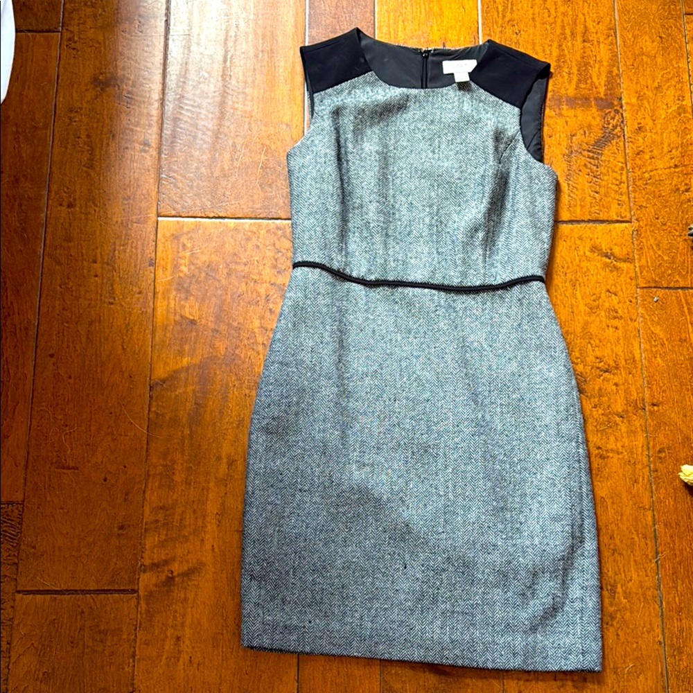 Multicolored Sheath Dress with Cap Sleeves and Crew Neck for Work